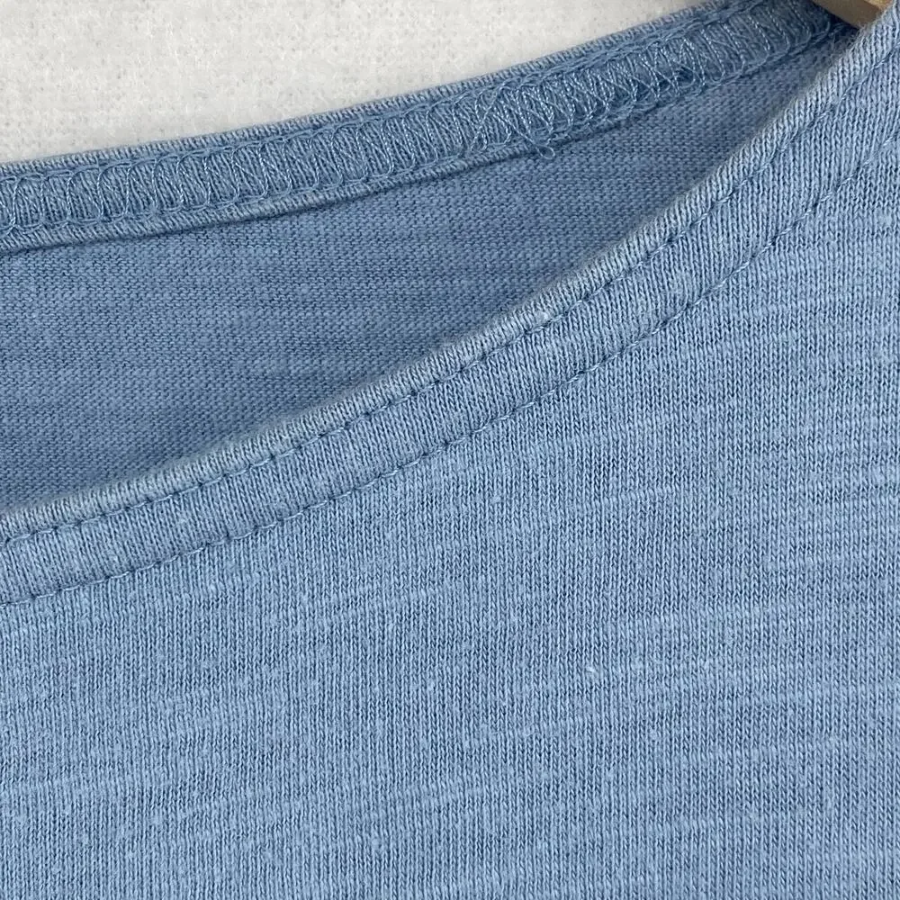 EILEEN FISHER Tunic S Organic Cotton Slub Jersey Long Sleeve Boat Neck Blue - Picture 6 of 10